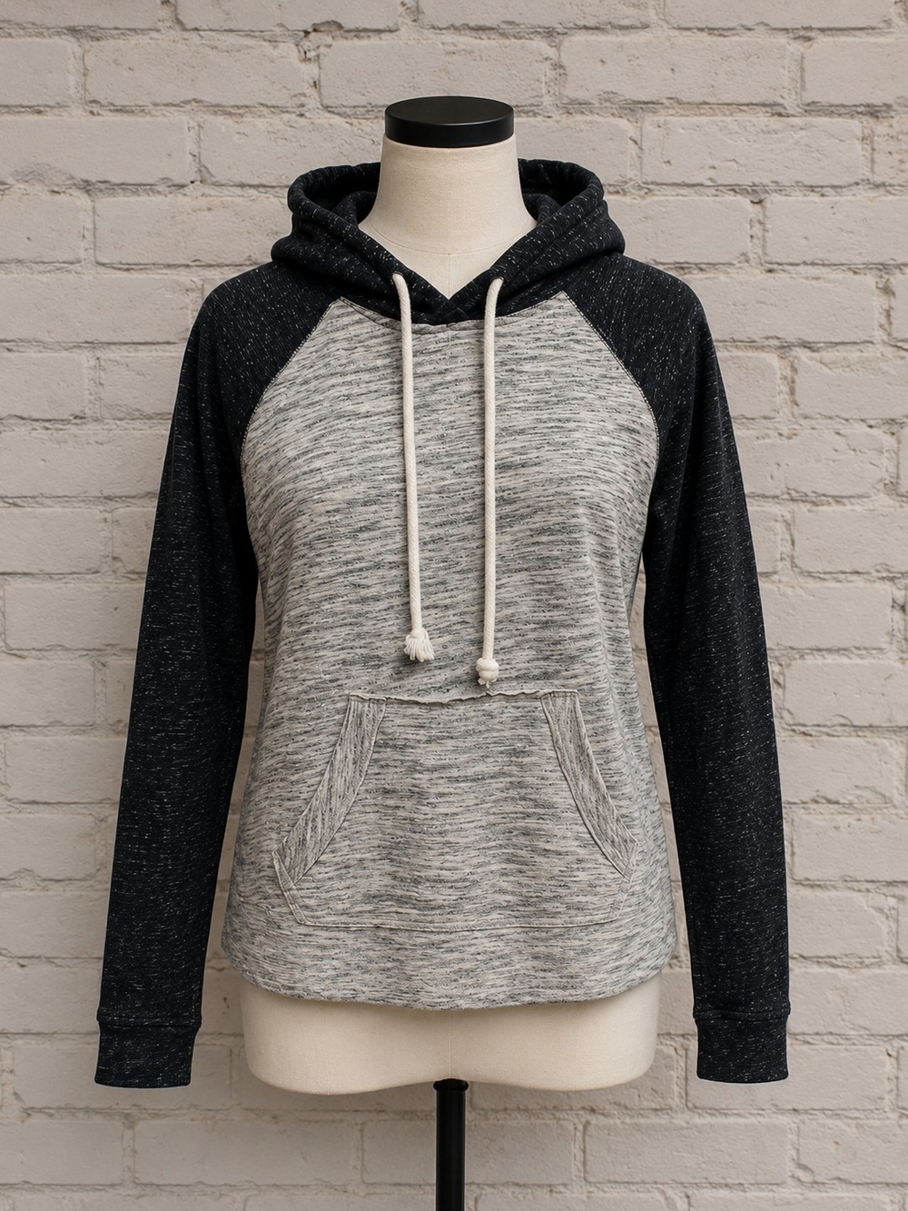Reflex Gray Space Dye Hoodie | Medium | Black Raglan Sleeves